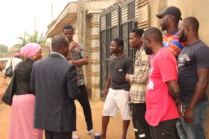 Head of Registration, Mr. Jibola Abari sensitizing some of the Youths of the Area.